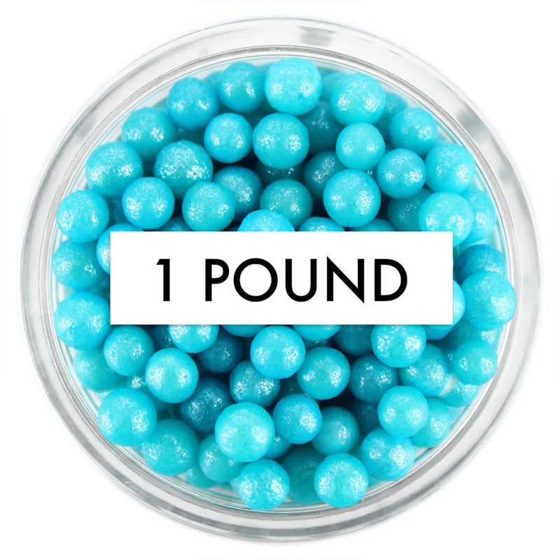 Pearly Blue Sugar Pearls 1 LB