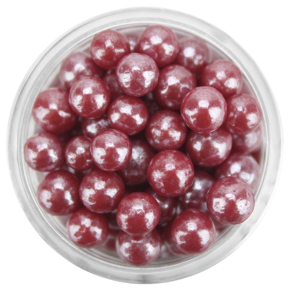 Pearly Burgundy Rose Sugar Pearls 5-6MM