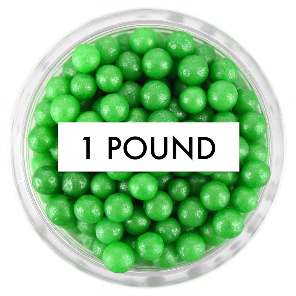 Pearly Green Sugar Pearls 1 LB
