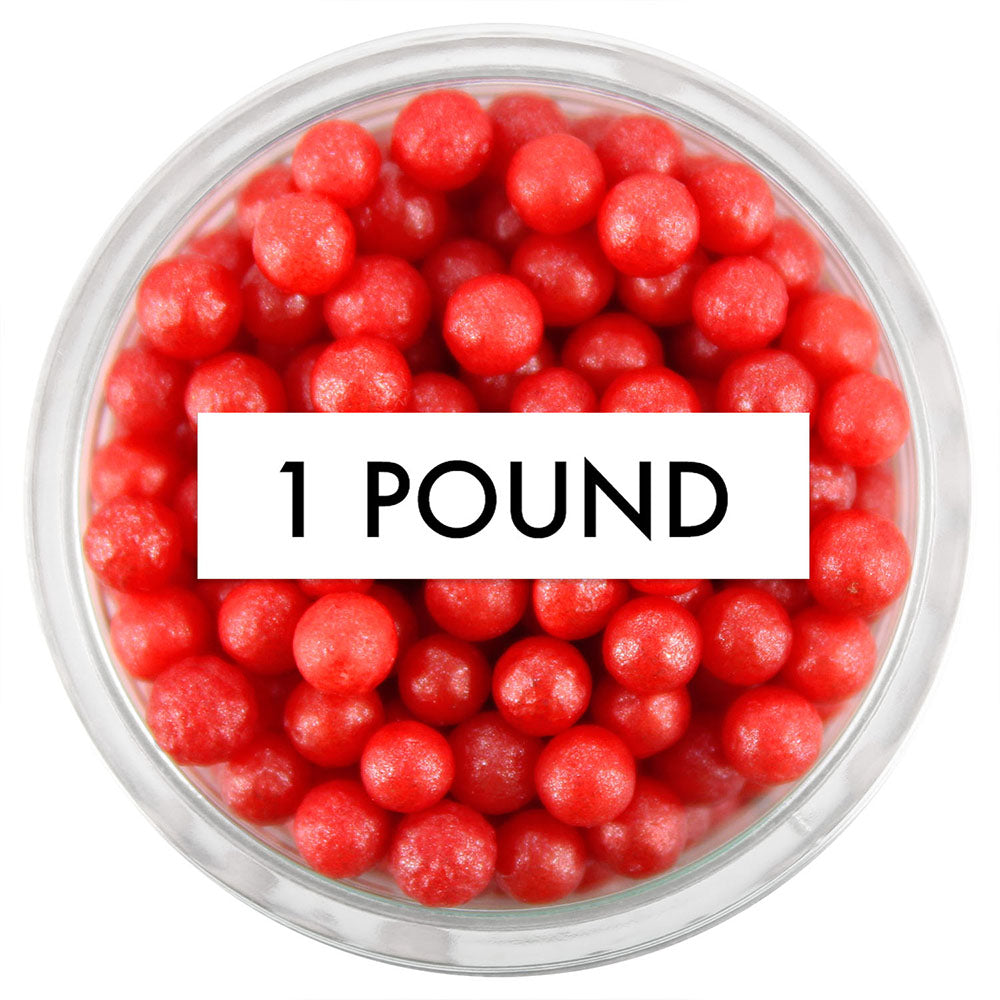 Pearly Red Sugar Pearls 1 LB