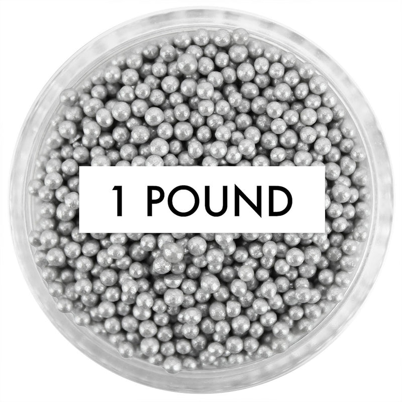 Pearly Silver Non-Pareils 1 LB