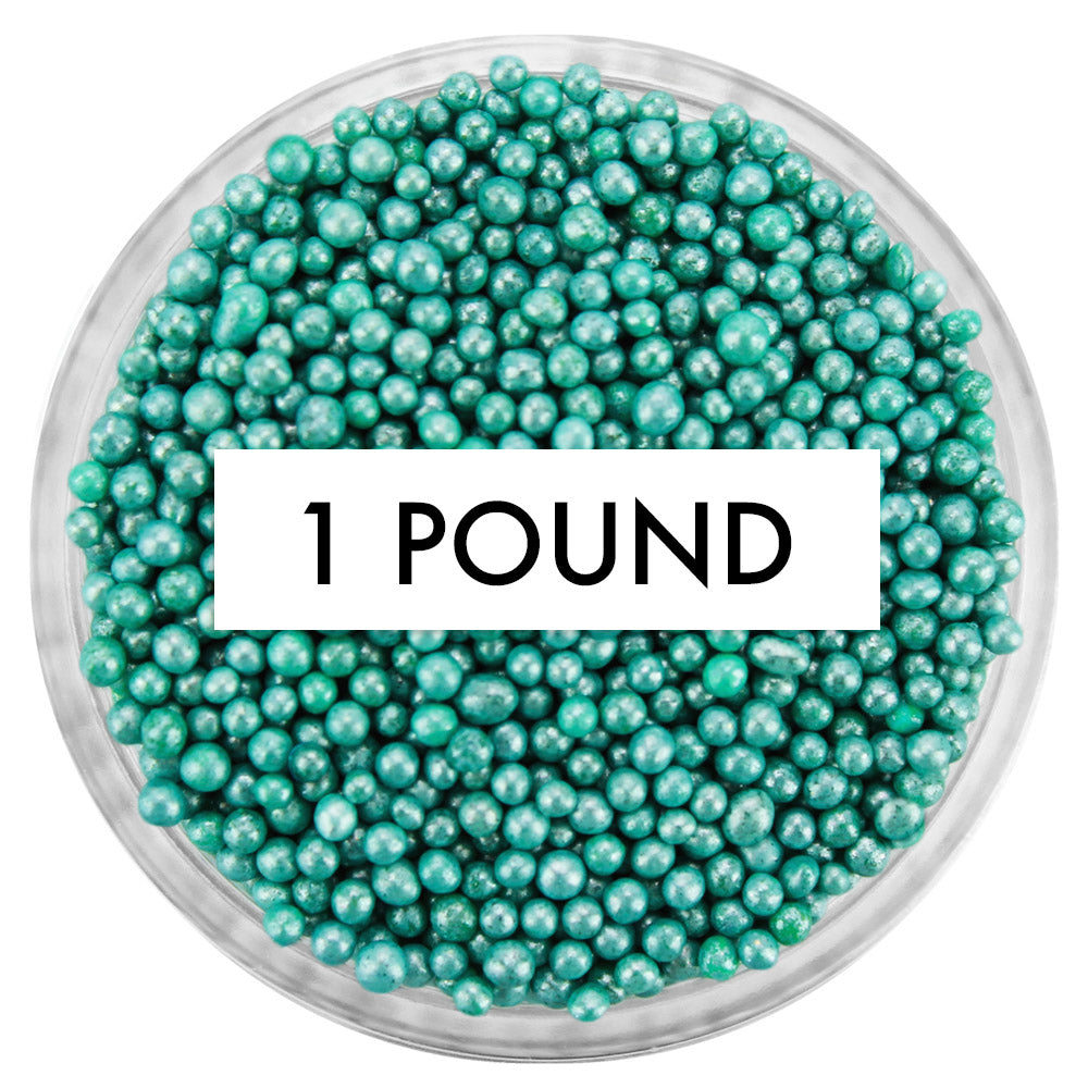Pearly Teal Non-Pareils 1 LB