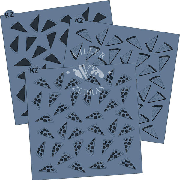 Pizza Cake & Cookie Stencil - 3 Stencils