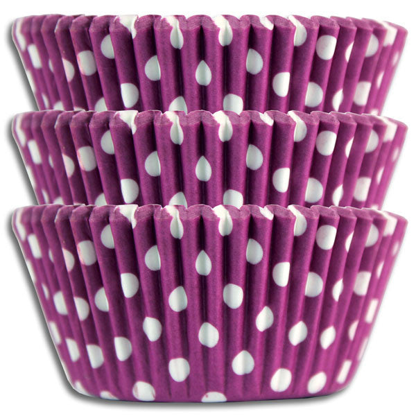 Purple Polka Dot Baking Cups