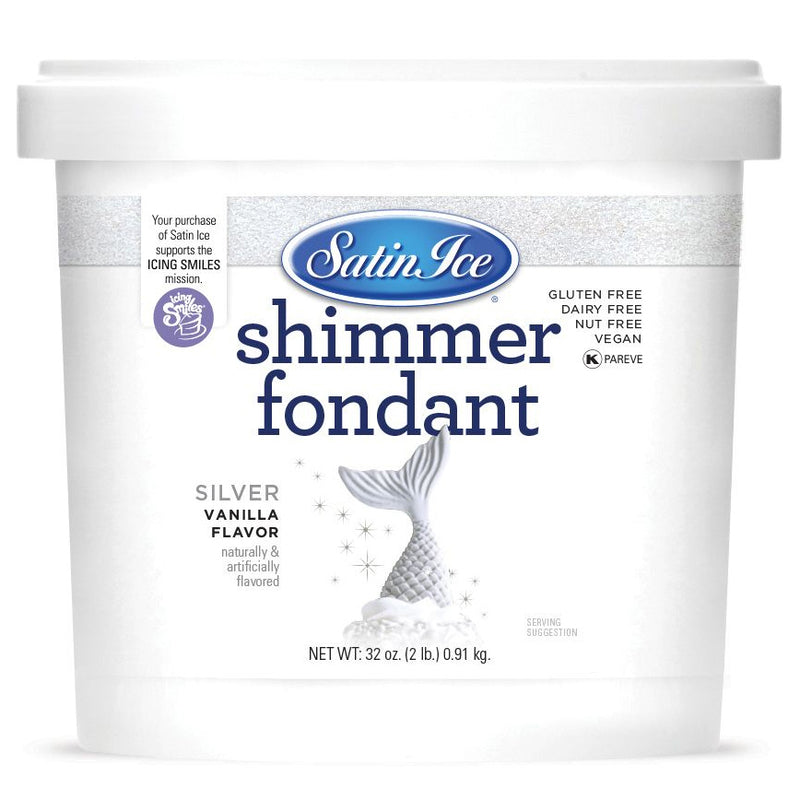 Silver Shimmer Satin Ice Fondant 2 LB