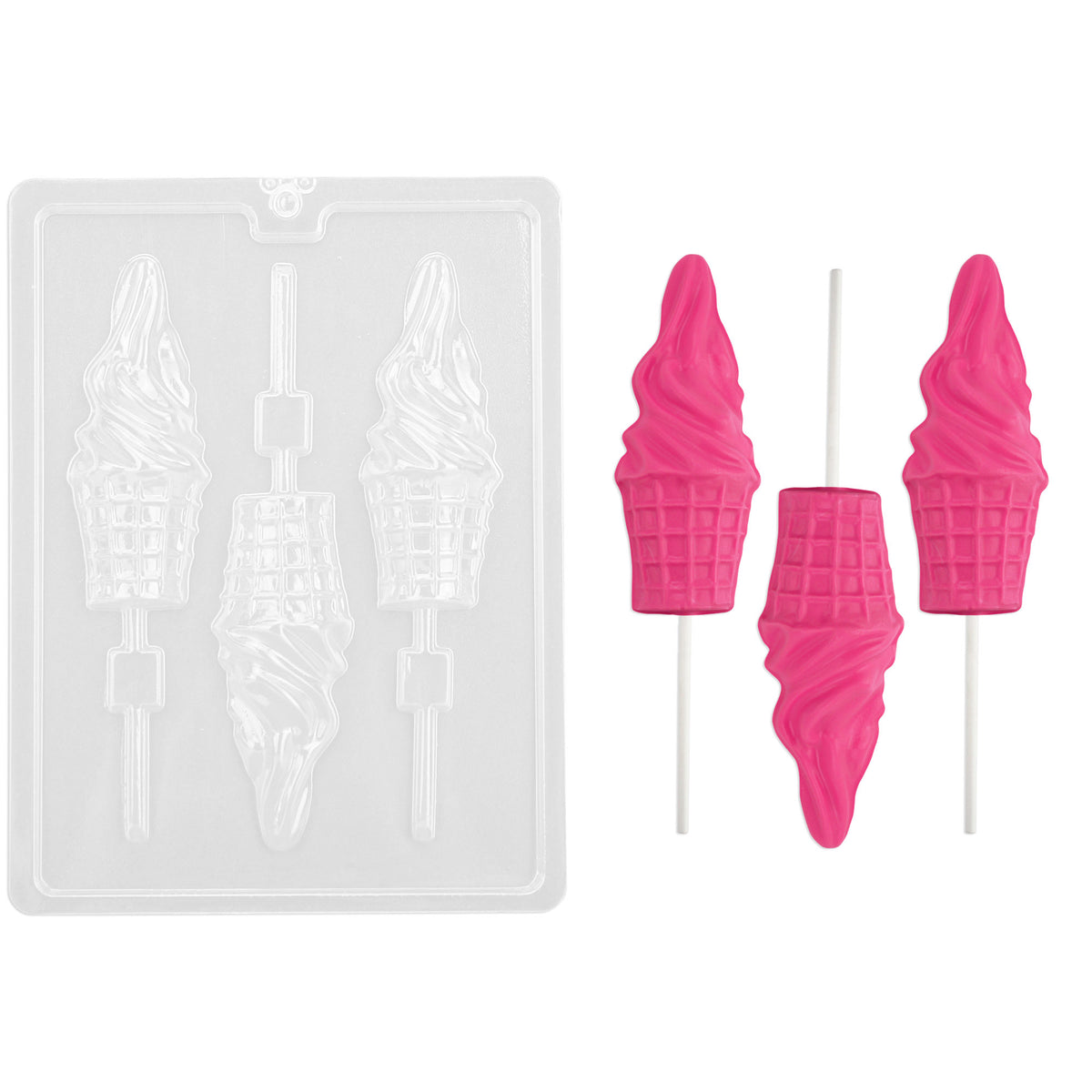 Soft Serve Ice Cream Cones Lollipop Chocolate Mold